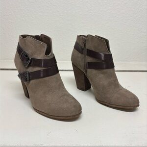 Carlos by Carlos Santana Taupe Heeled Boots with Buckle